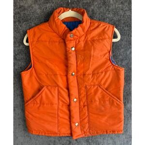 VTG 70s 80s Trailmaster‎ Puffer Vest Orange Blue Size Large New York Los Angeles